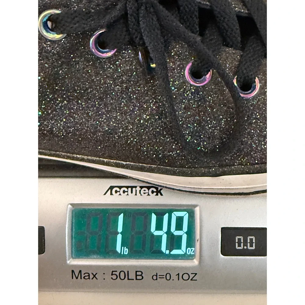 Converse Chuck Taylor All Star Women 9 Black Glitter Iridescent Low Top 165784C